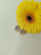 Flower Earrings – Stainless Steel, Tortoiseshell Yellow