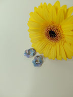 Flower Earrings – Stainless Steel, Tortoiseshell Blue