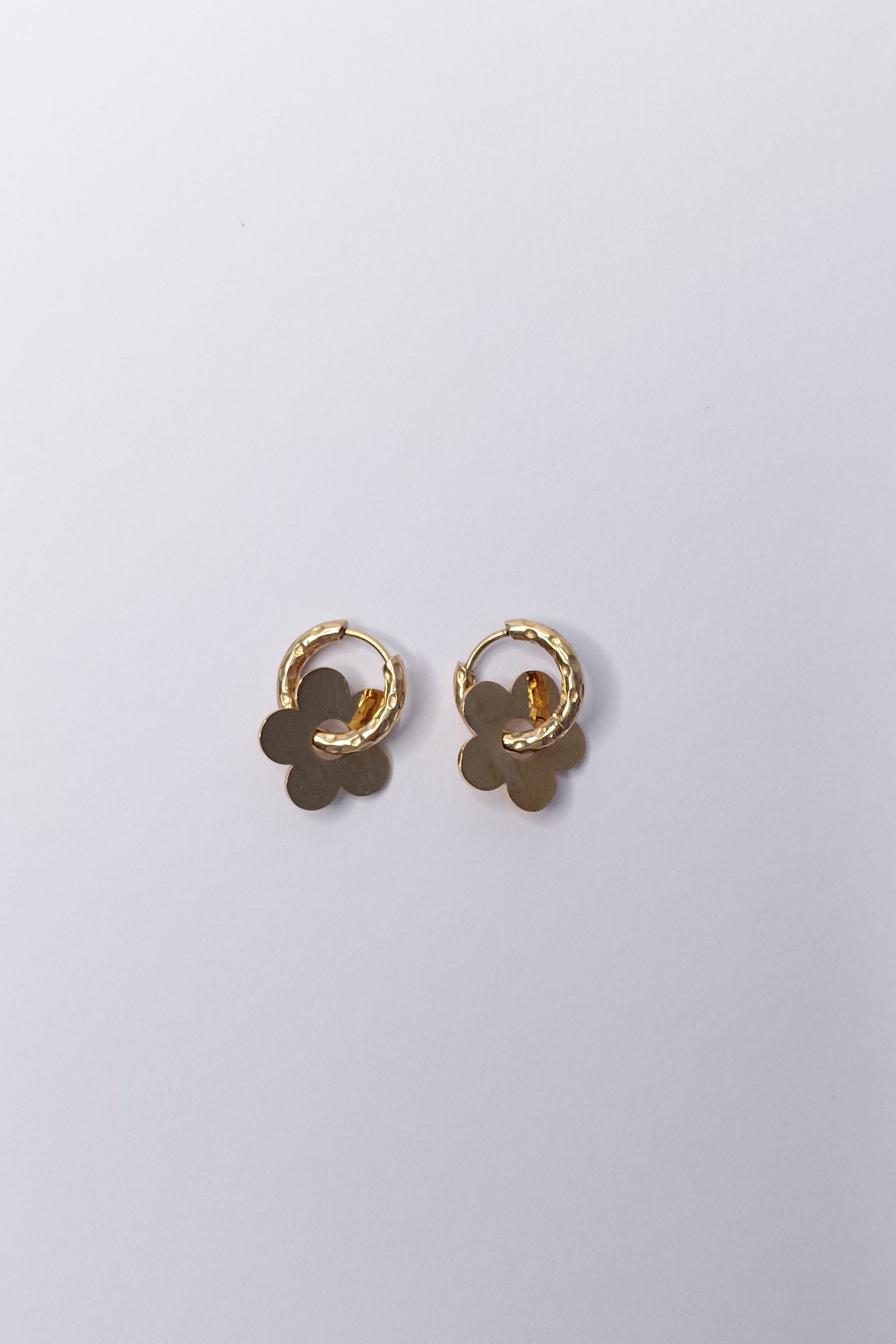 Flower Earrings – Stainless Steel with 24K Gold Galvanization