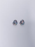 Flower Earrings – Stainless Steel, Tortoiseshell Blue
