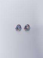 Flower Earrings – Stainless Steel, Tortoiseshell Blue