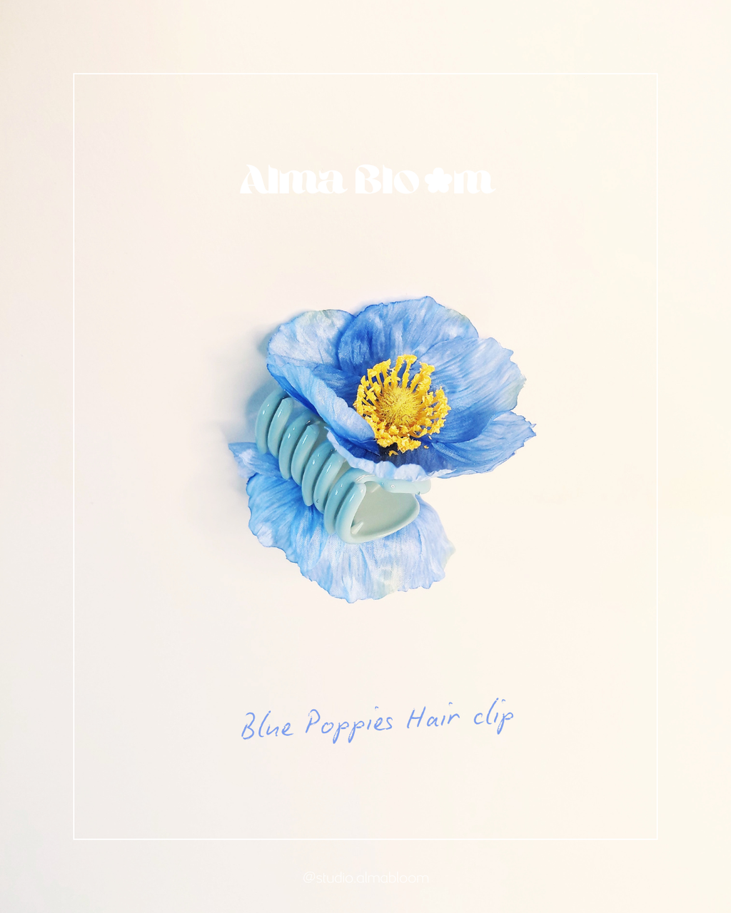 SS26 Collection - Mini Blue Poppies hair clip