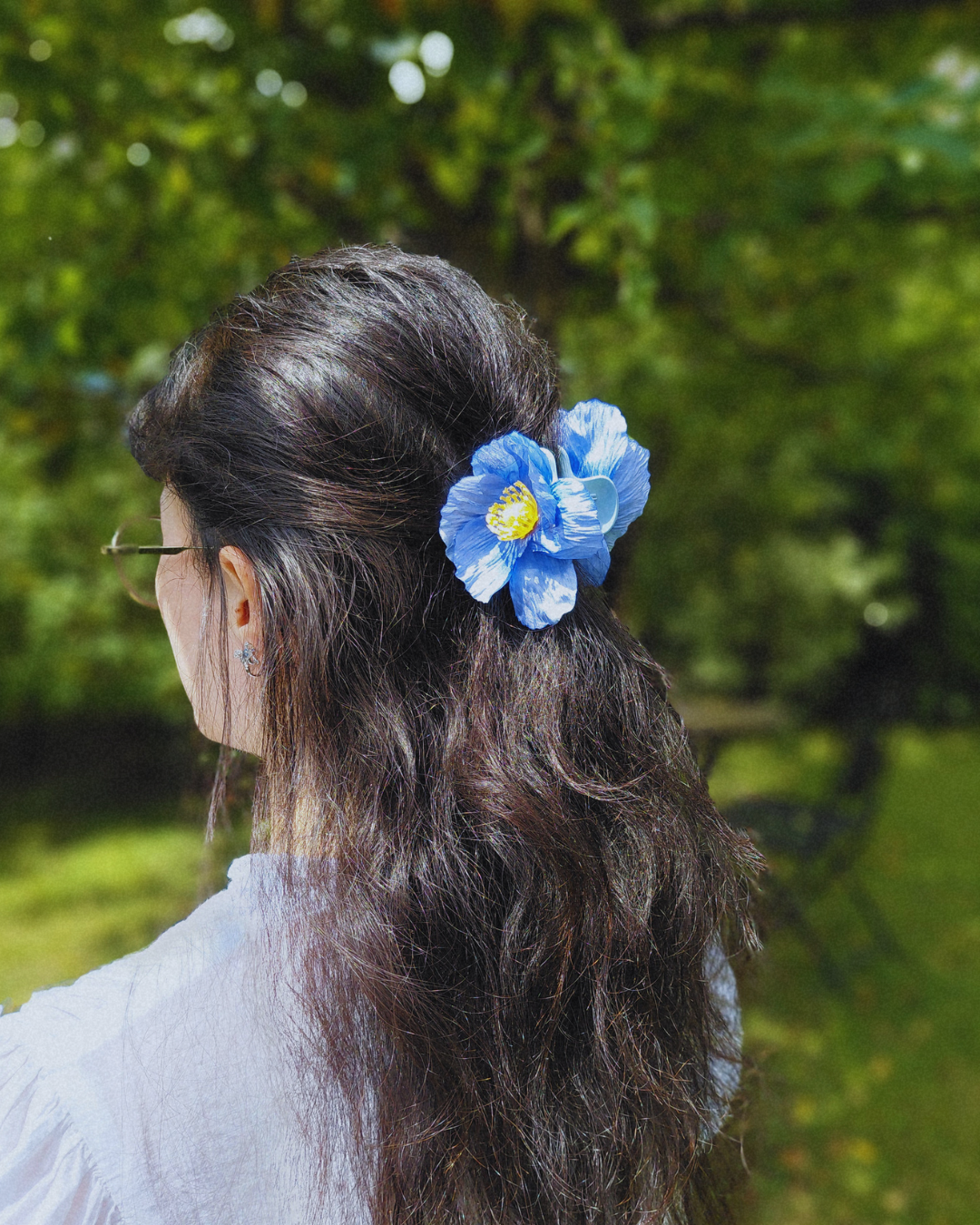 SS26 Collection - Mini Blue Poppies hair clip